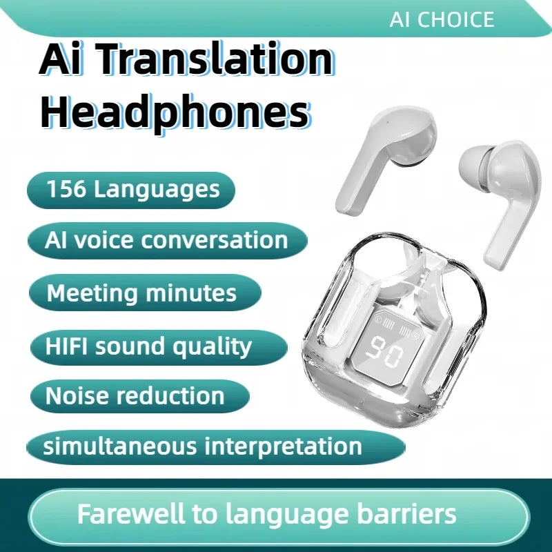 TWS Bluetooth AI Translation Earbuds Real Time Headphones Bluetooth 5.4 156 Languages for Travel Business Learning For iphone