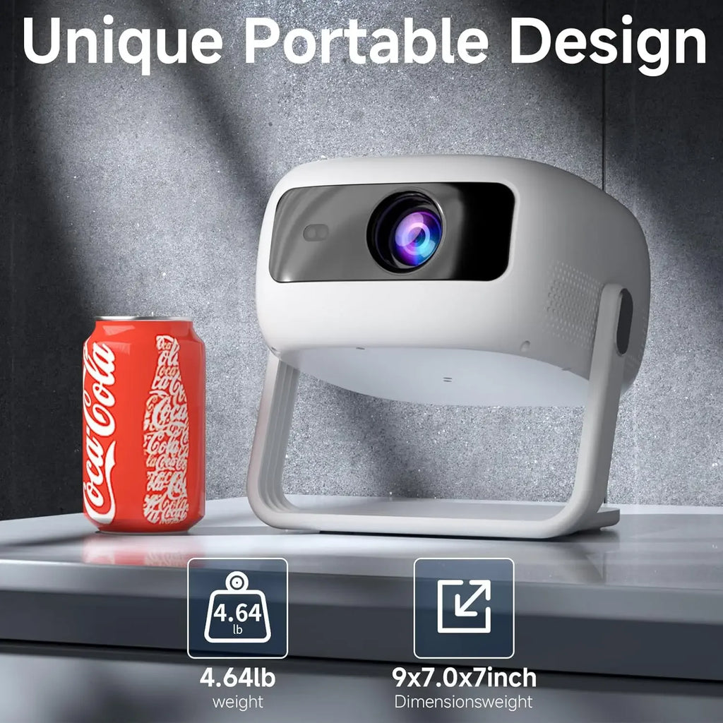Stand] Mini Projector with WiFi and Bluetooth: Electric Focus & Auto Keystone 1080p Supported