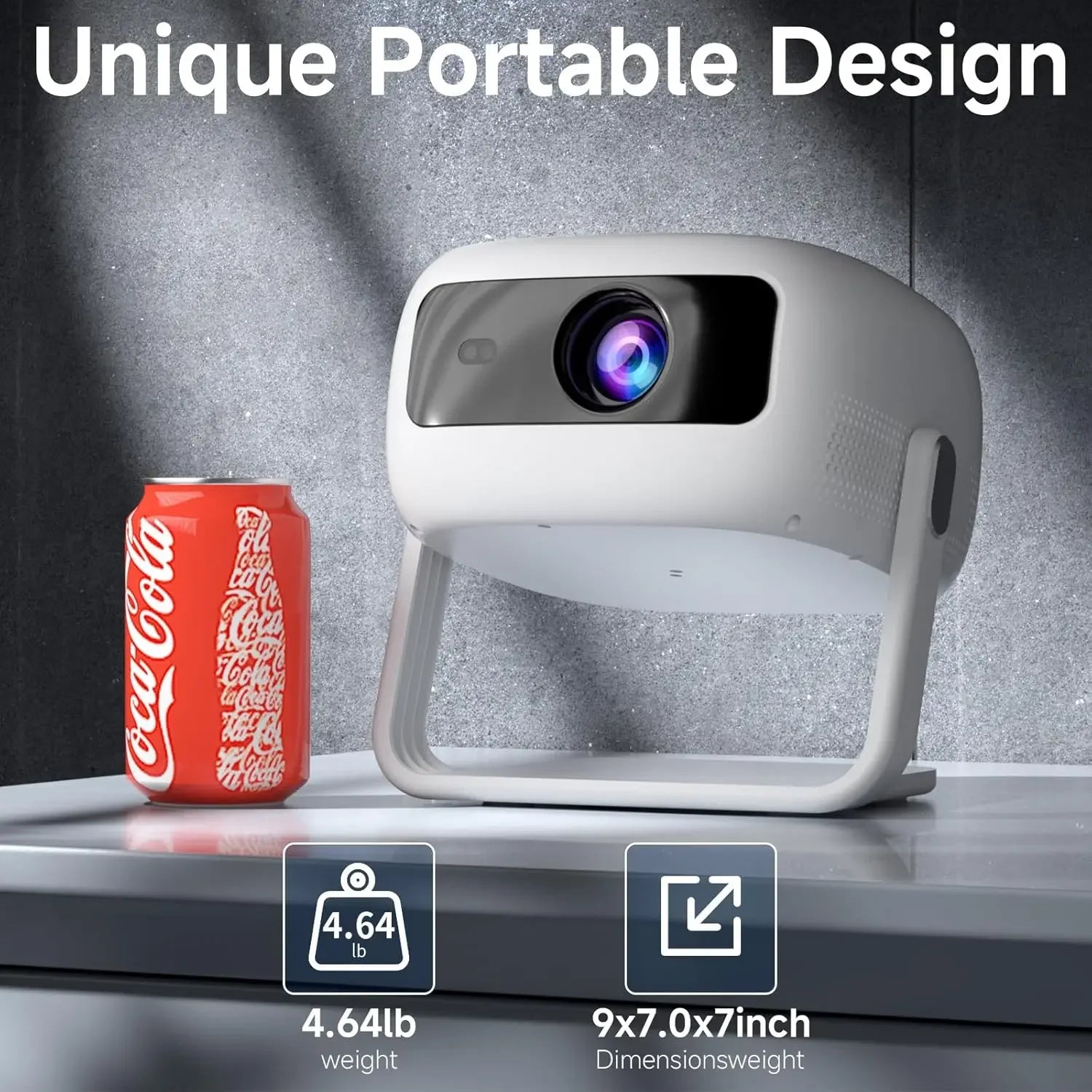 Stand] Mini Projector with WiFi and Bluetooth: Electric Focus & Auto Keystone 1080p Supported