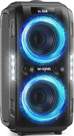Customizable W-KING 270W PEAK Party Large Bluetooth Speaker Loudest Boom Box/12 Custom Bass/Massive 125dB 6.5''x2 Subwoofer Deep