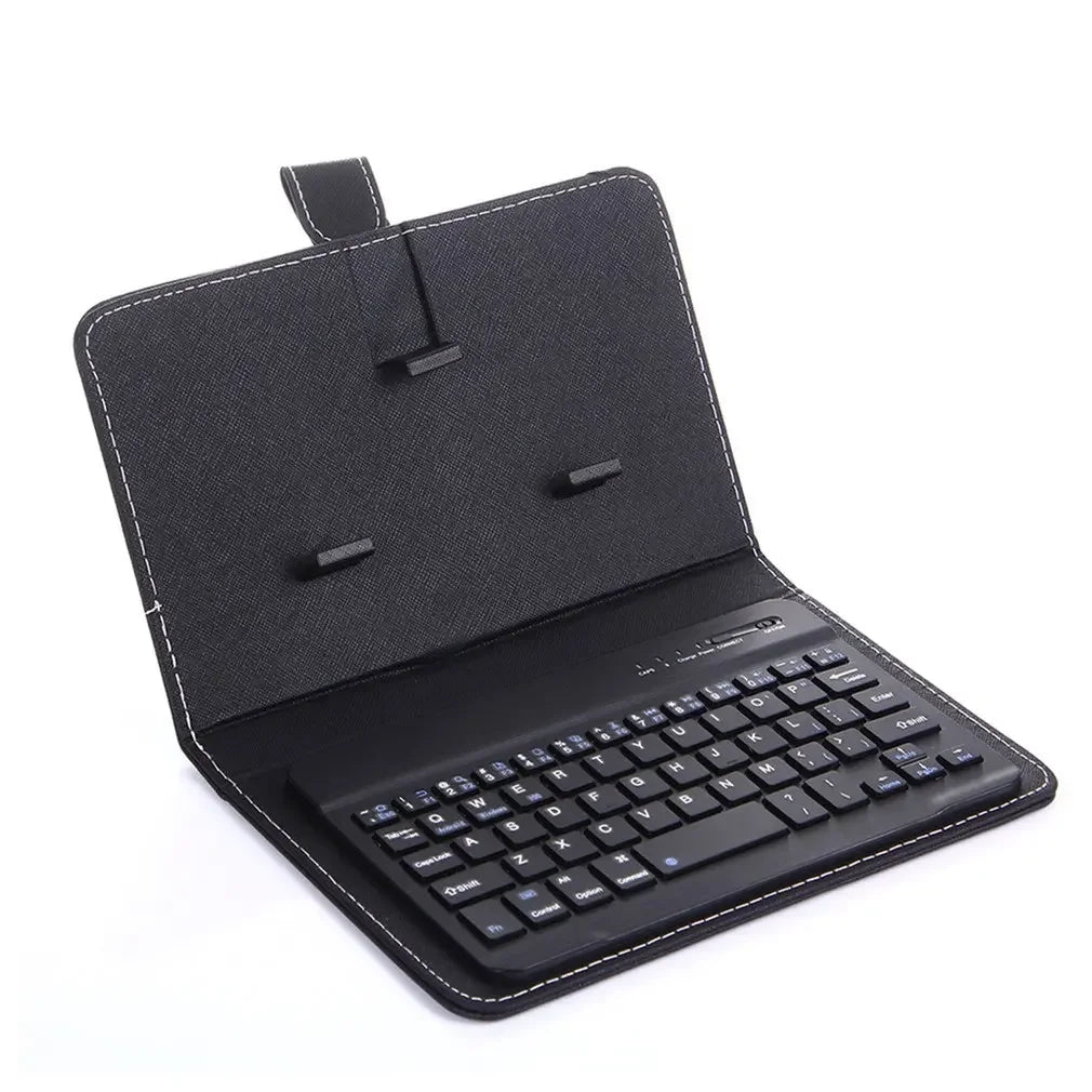 Portable PU Leather Case Protective Cover with Bluetooth Wireless Keyboard for iPhone Huawei Xiaomi Samsung Mobile Phone
