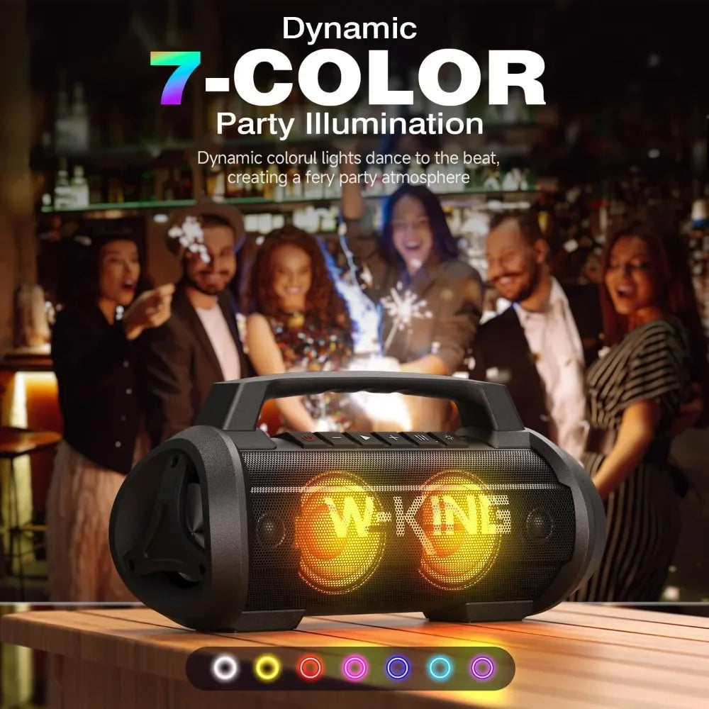 Customizable-W-KING Portable Speakers Bluetooth Wireless, 120W Max Loudest Bluetooth Speaker, IPX6 Waterproof Outdoor Speaker Wi