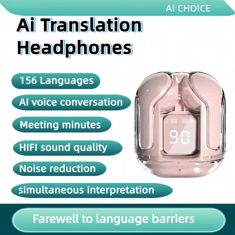 TWS Bluetooth AI Translation Earbuds Real Time Headphones Bluetooth 5.4 156 Languages for Travel Business Learning For iphone