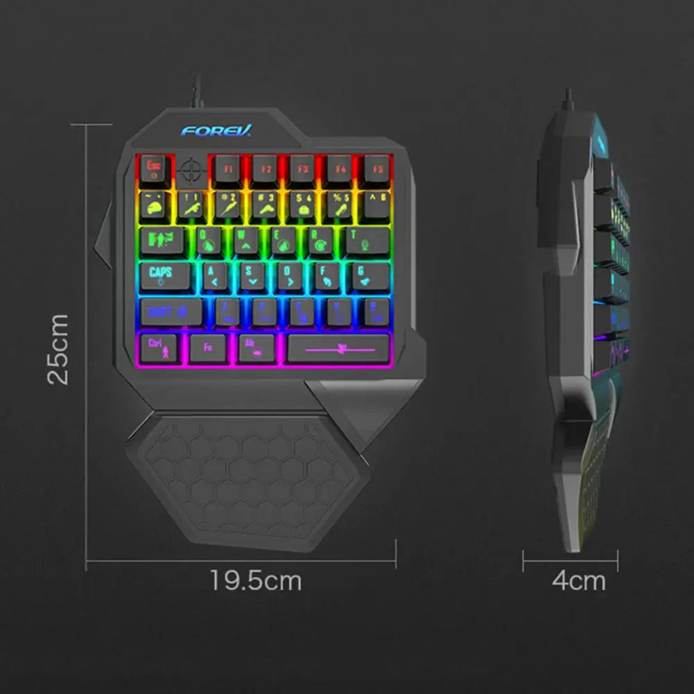 35-Key RGB Wired Mini One-handed Mechanical Gaming Keyboard Switch 35Key Gamer Tapping Game Controller for Computer PC Laptop