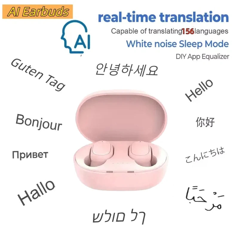 Bluetooth Earphones TWS Headsets DIY APP AI Translator Earbuds Wireless Headphones 10 Hours long life Displa New 156 Language