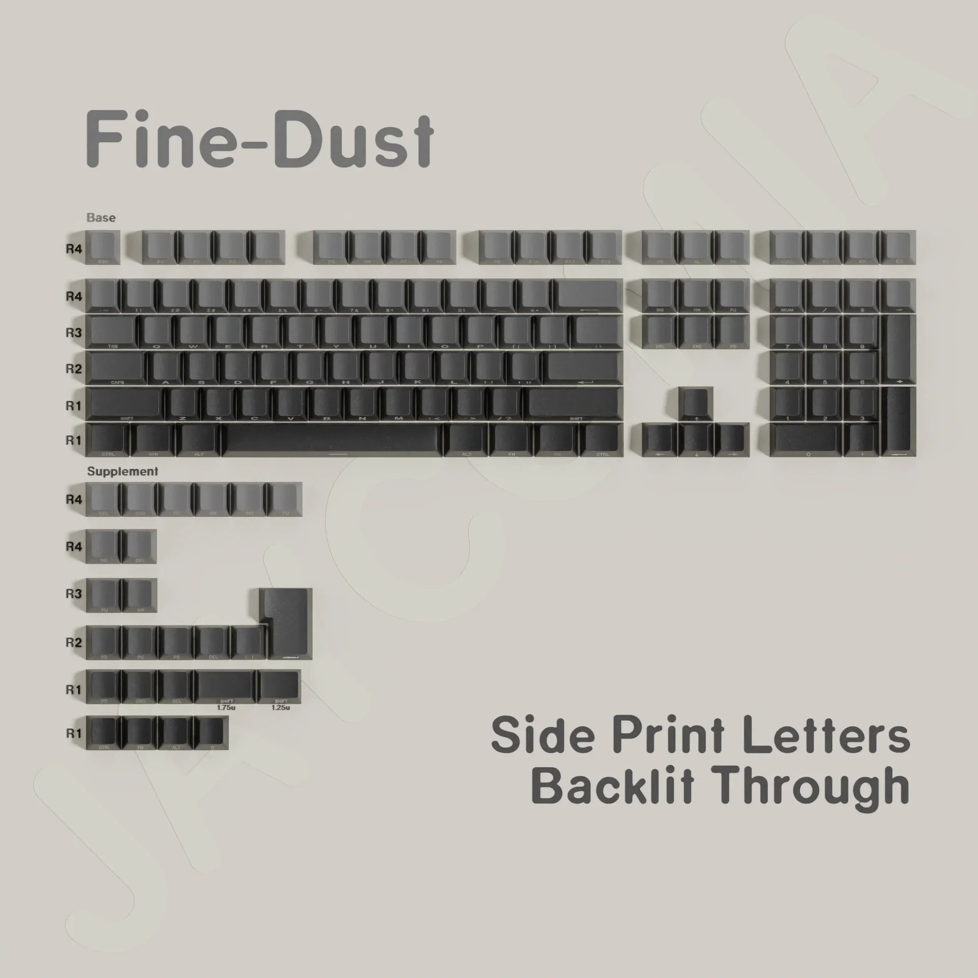 Original Daylight Cherry Keycaps PBT Translucent Gradient Color Side Engraving Personalized for MX Mechanical Keyboards