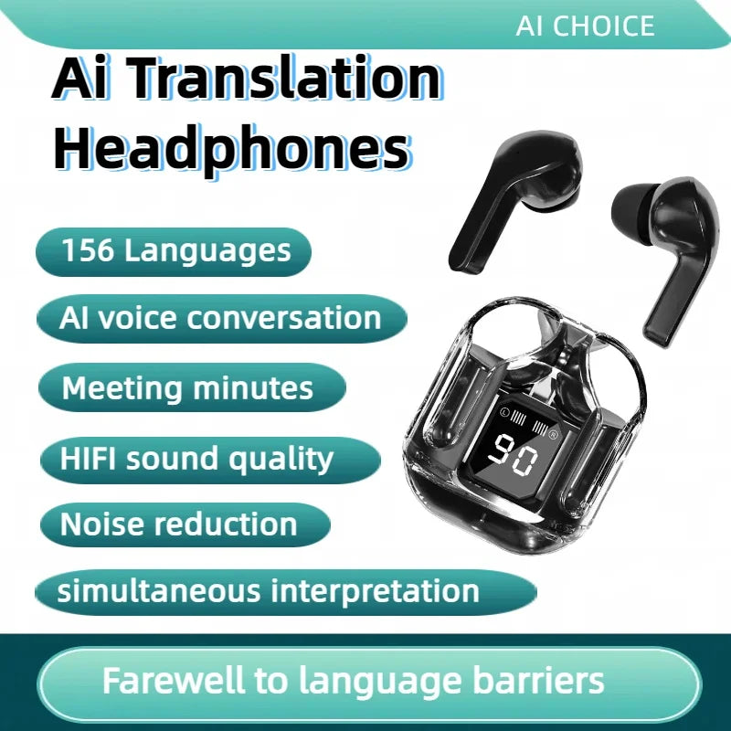 TWS Bluetooth AI Translation Earbuds Real Time Headphones Bluetooth 5.4 156 Languages for Travel Business Learning For iphone