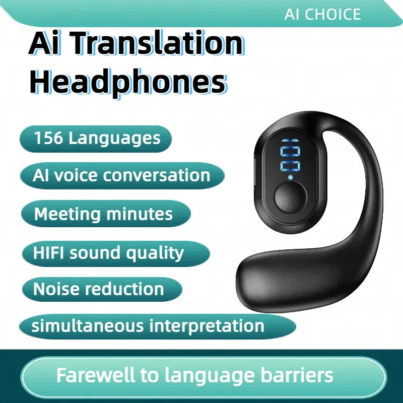 TWS Bluetooth AI Translation Earbuds Real Time Headphones Bluetooth 5.4 156 Languages for Travel Business Learning For iphone