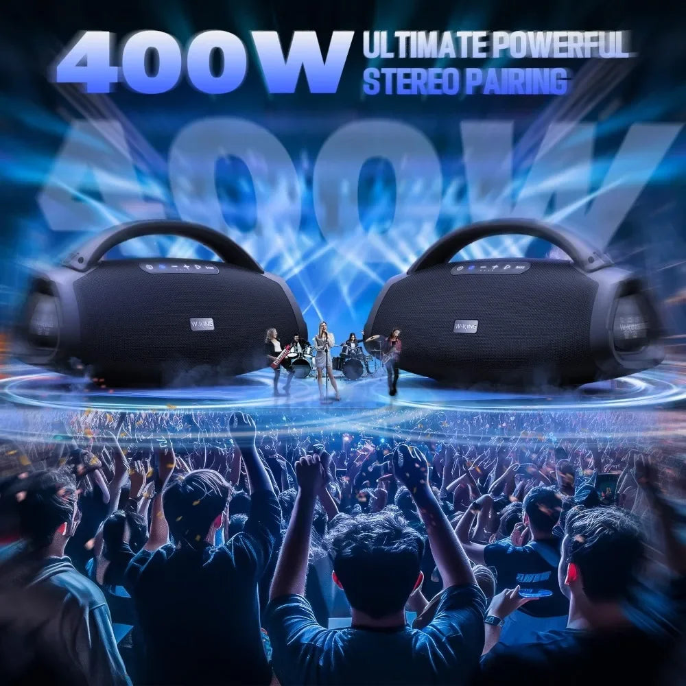 Customizable-W-KING 330W Peak Loudest Boom Box, IPX7 Waterproof Party Bluetooth Speaker With 7.5" Subwoofer, Massive Bass, Hi-Fi