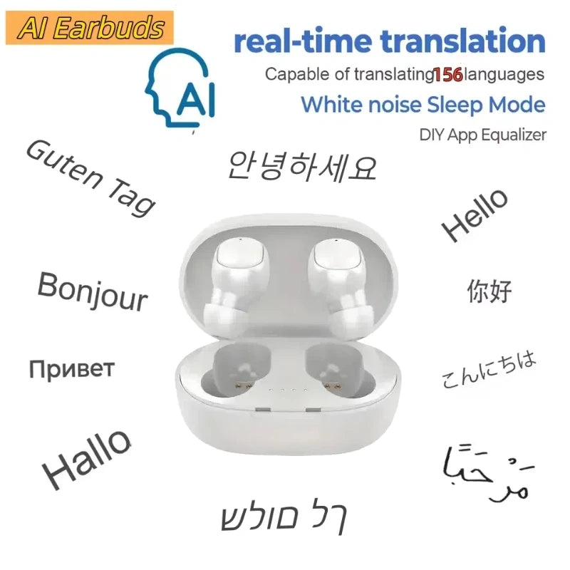 Bluetooth Earphones TWS Headsets DIY APP AI Translator Earbuds Wireless Headphones 10 Hours long life Displa New 156 Language