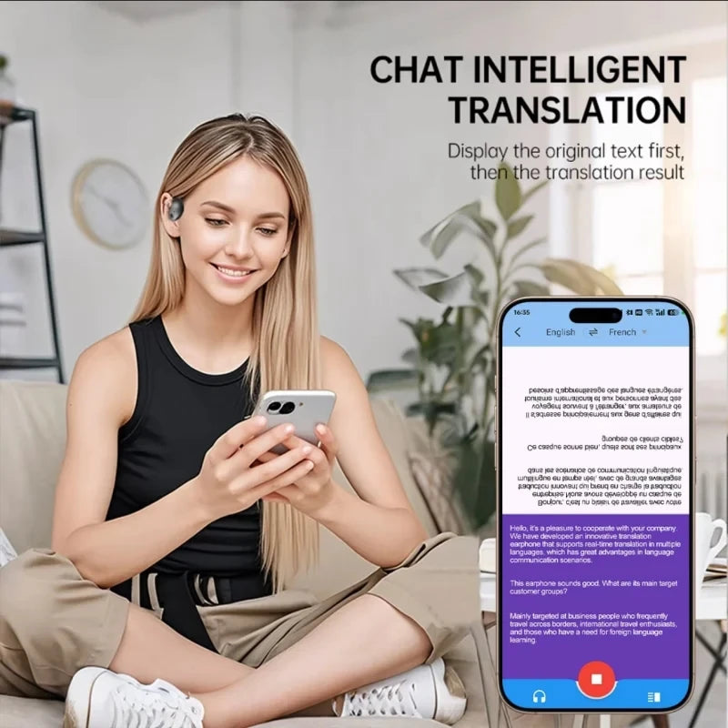 Bluetooth Earphones TWS Headsets DIY APP AI Translator Earbuds Wireless Headphones 10 Hours long life Displa New 156 Language