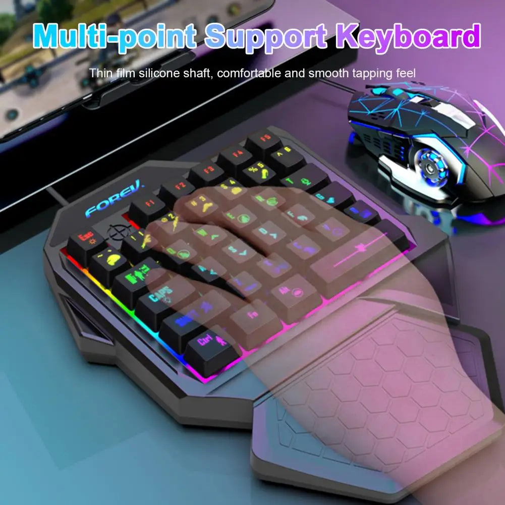 35-Key RGB Wired Mini One-handed Mechanical Gaming Keyboard Switch 35Key Gamer Tapping Game Controller for Computer PC Laptop