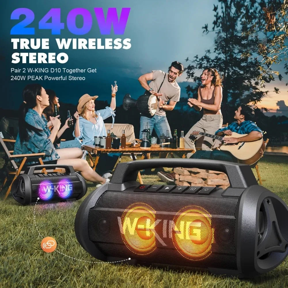 Customizable-W-KING Portable Speakers Bluetooth Wireless, 120W Max Loudest Bluetooth Speaker, IPX6 Waterproof Outdoor Speaker Wi