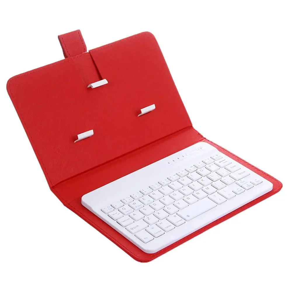 Portable PU Leather Case Protective Cover with Bluetooth Wireless Keyboard for iPhone Huawei Xiaomi Samsung Mobile Phone