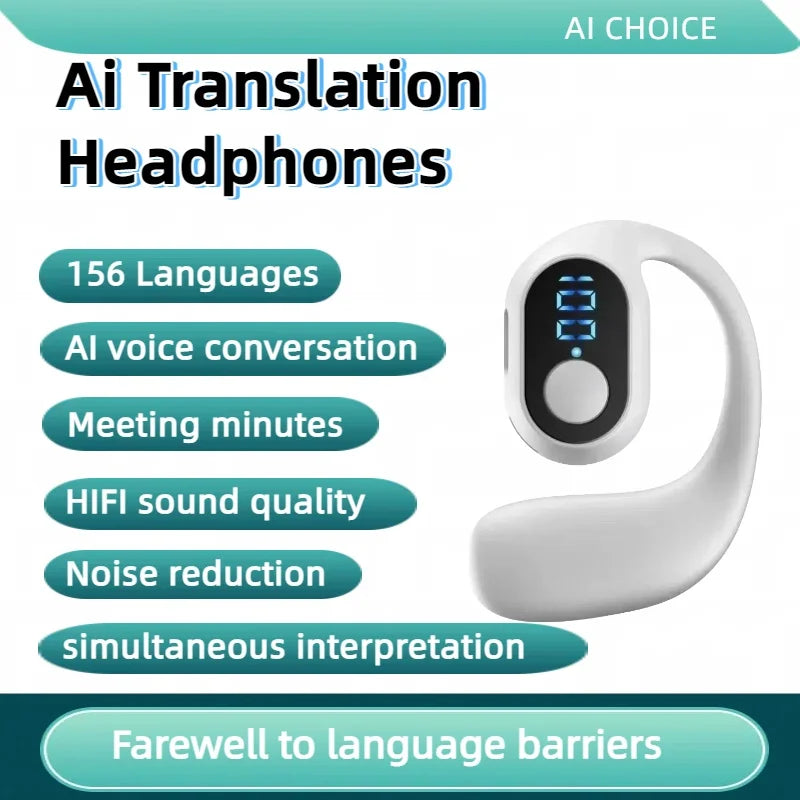 TWS Bluetooth AI Translation Earbuds Real Time Headphones Bluetooth 5.4 156 Languages for Travel Business Learning For iphone