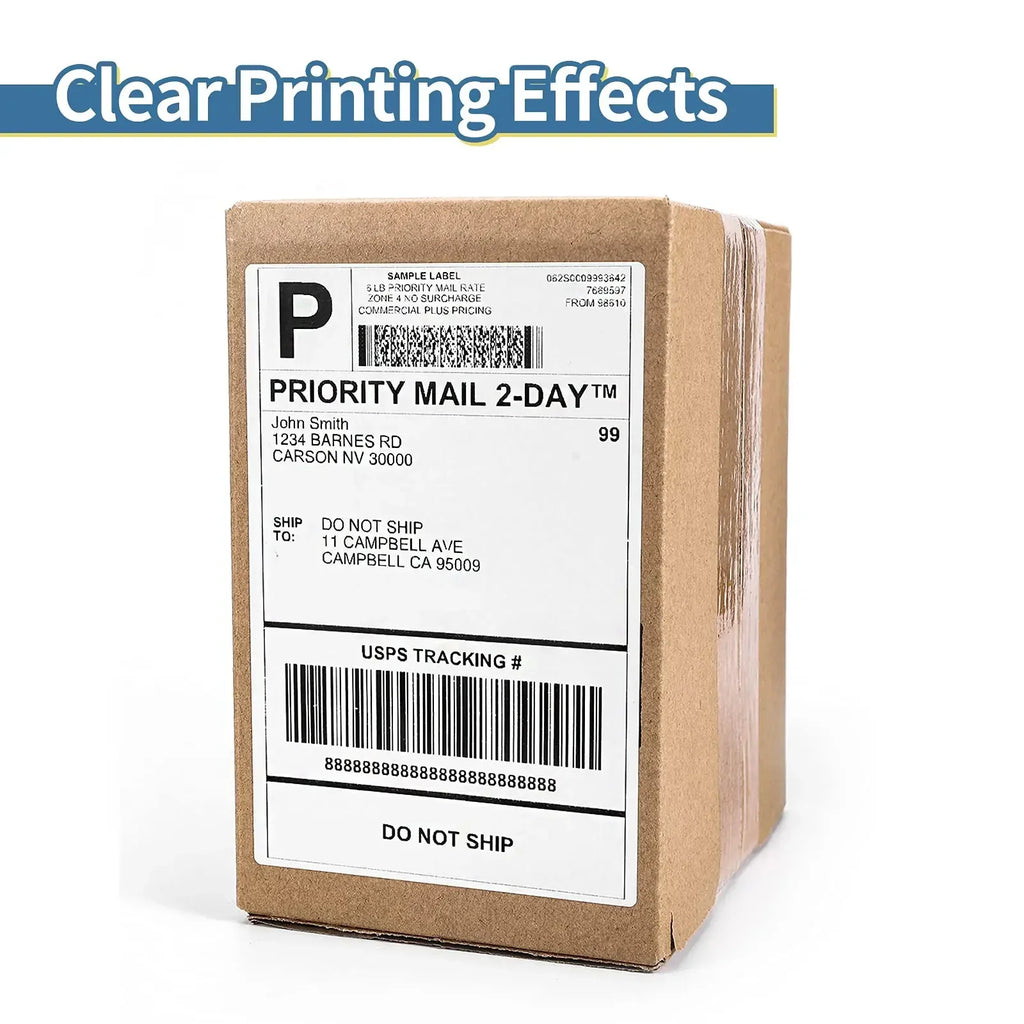Phomemo Fanfold 4" X 6" Direct Thermal Labels White Perforated Shipping Labels Compatible with Zebra PM241 246S D520 Printers