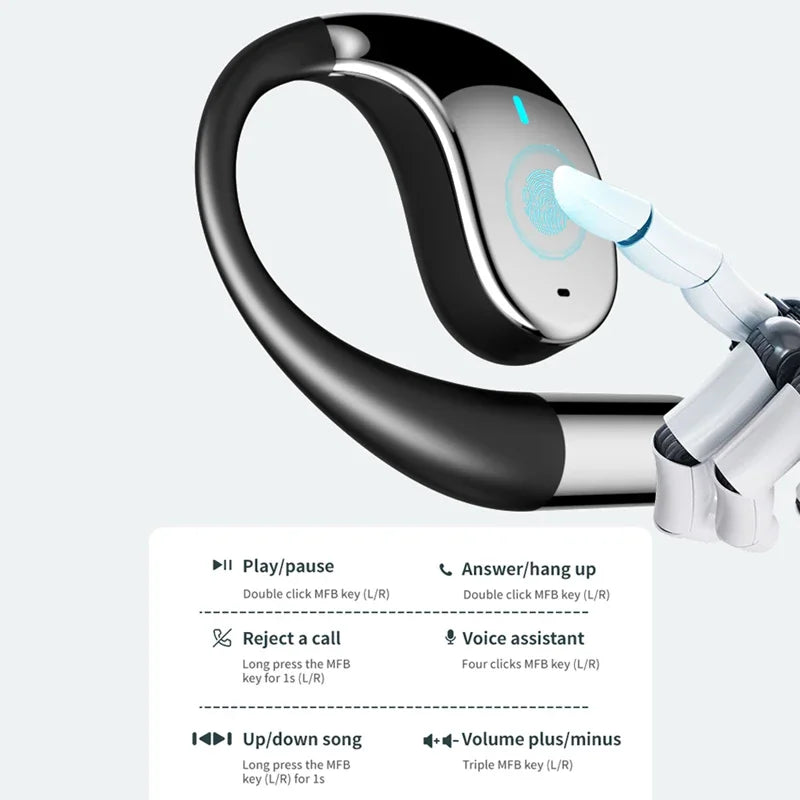 Q39 AI Real-Time Translation Headphones 140 Languages Instant Voice Translator Earbuds Ear Hook Noise Cancelling Headphone