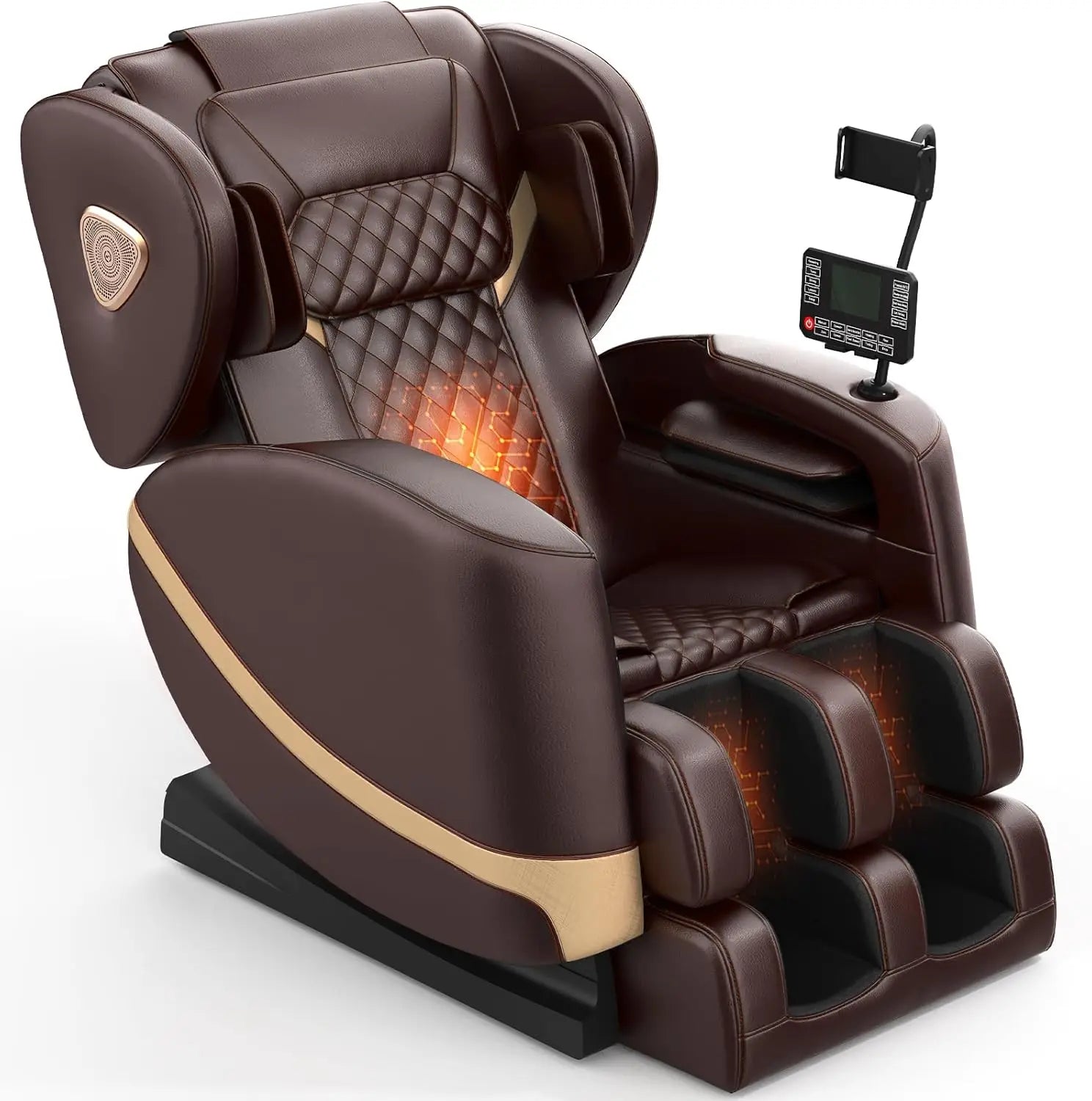 Massage Chair Full Body, Zero Gravity Massage Chair with 10 Fix Rollers, Heating, Foot Massage, Auto Modes, Bluetooth Speak