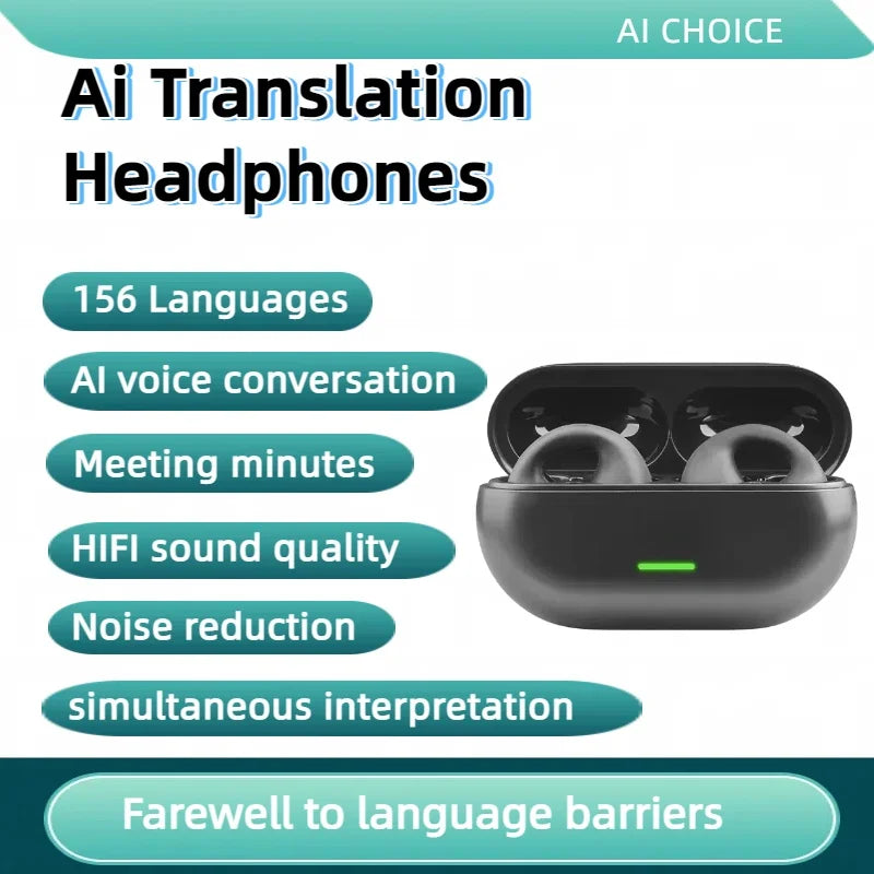 TWS Bluetooth AI Translation Earbuds Real Time Headphones Bluetooth 5.4 156 Languages for Travel Business Learning For iphone