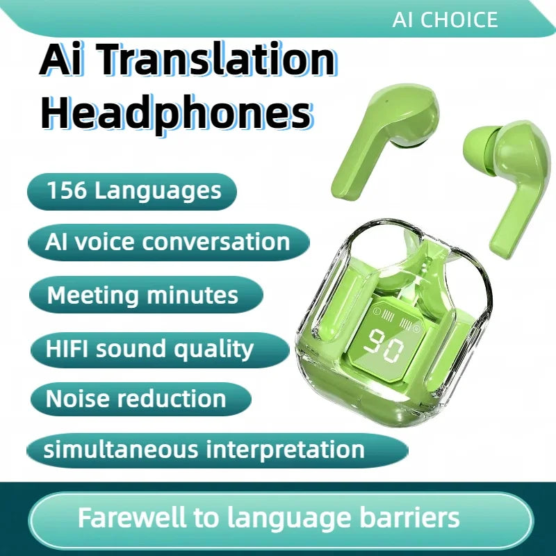 TWS Bluetooth AI Translation Earbuds Real Time Headphones Bluetooth 5.4 156 Languages for Travel Business Learning For iphone
