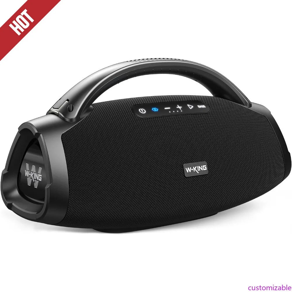Customizable-W-KING 330W Peak Loudest Boom Box, IPX7 Waterproof Party Bluetooth Speaker With 7.5" Subwoofer, Massive Bass, Hi-Fi