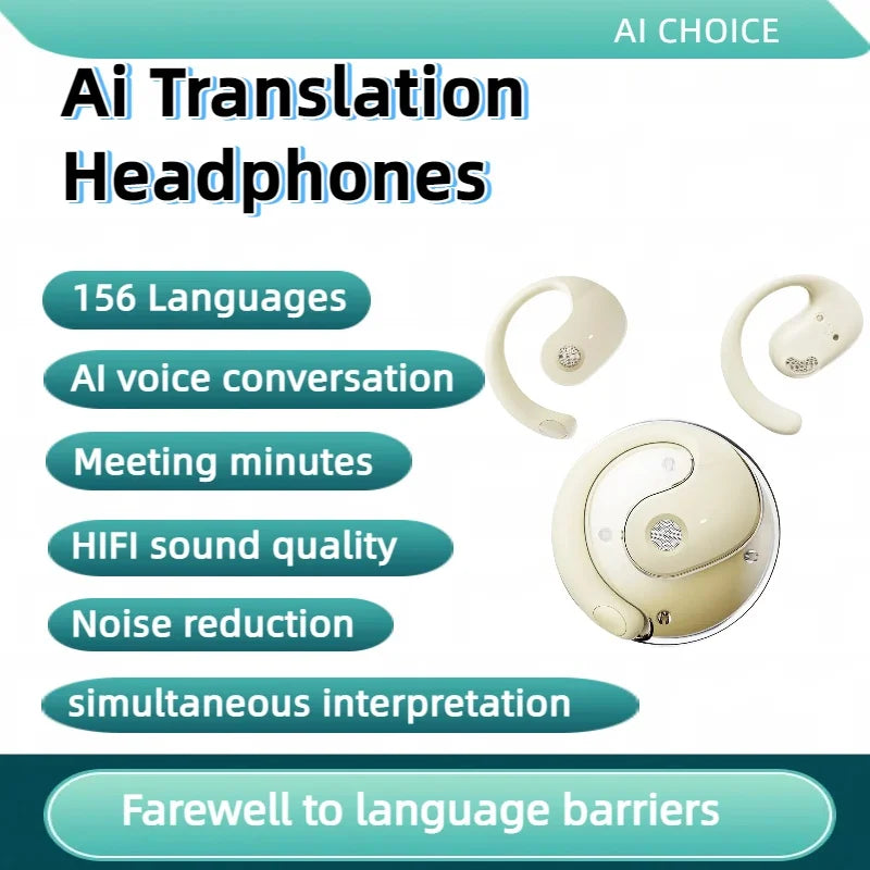 TWS Bluetooth AI Translation Earbuds Real Time Headphones Bluetooth 5.4 156 Languages for Travel Business Learning For iphone