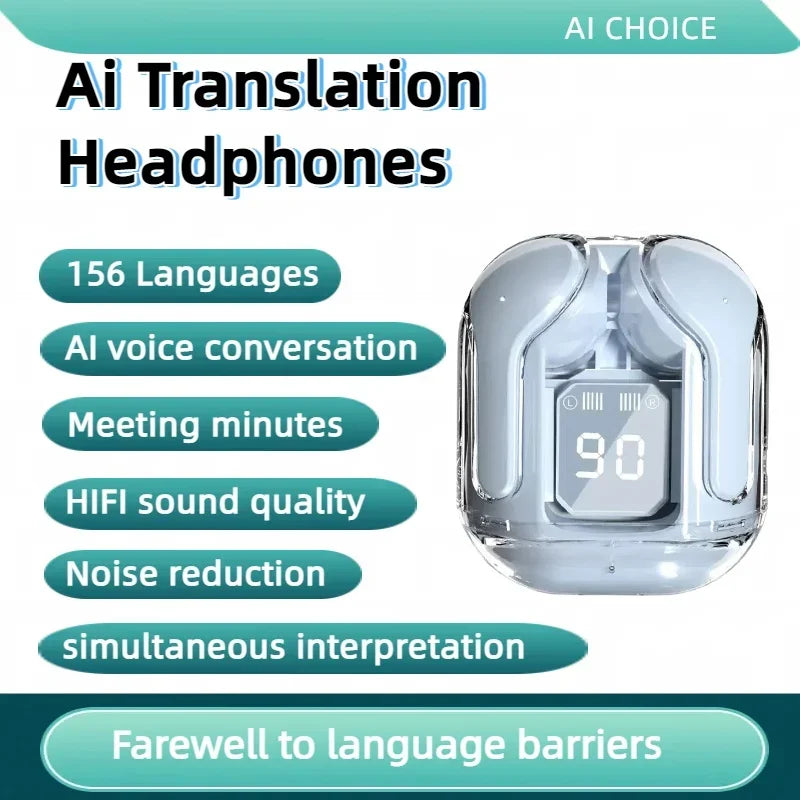 TWS Bluetooth AI Translation Earbuds Real Time Headphones Bluetooth 5.4 156 Languages for Travel Business Learning For iphone