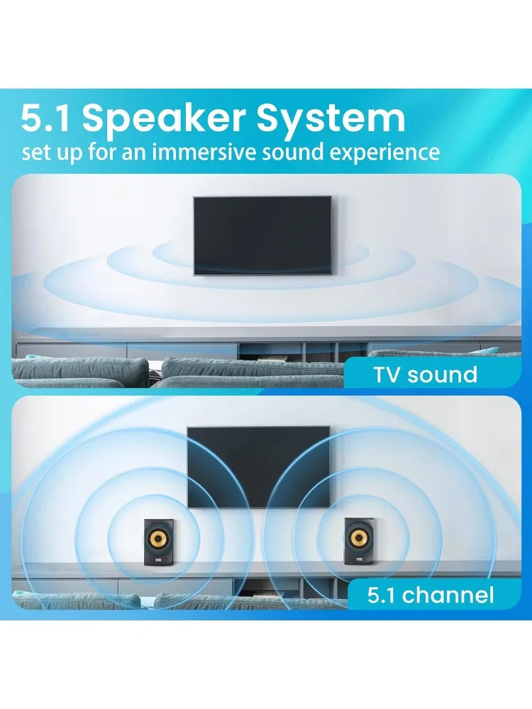 Audio AA5170 Home Theater 5.1 Bluetooth Speaker System 700W with Powered Sub